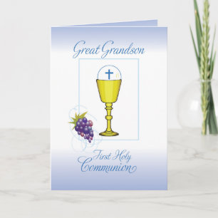 Great Grandson First Communion, Chalice with Host Card