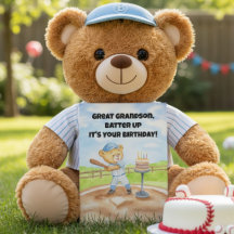 Great Grandson Happy Birthday Baseball Teddy Bear