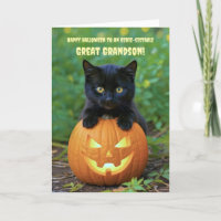 Great Grandson Happy Halloween Cute Black Cat