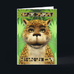 Great Grandson Leopard Jungle Birthday Card<br><div class="desc">A fun birthday card with a big leopard and jungle elements,  a bold Happy Birthday with leopard colours and spots,  sure to make any child have a smile as big as the cats :) - by Moonlake Designs</div>