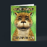 Great Grandson Leopard Jungle Birthday Card<br><div class="desc">A fun birthday card with a big leopard and jungle elements,  a bold Happy Birthday with leopard colours and spots,  sure to make any child have a smile as big as the cats :) - by Moonlake Designs</div>