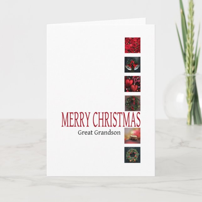 Great Grandson Merry Christmas Holiday Card (Front)