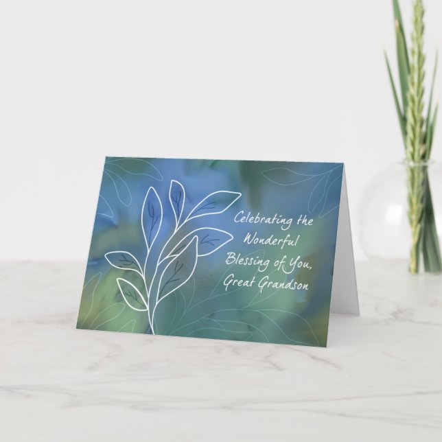 Great Grandson Religious Birthday Blessings Card (Front)