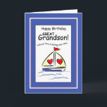Great Grandson Religious Sailboat Birthday Card<br><div class="desc">Perfect card for Great Grandson on his birthday.</div>