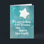 Great Grandson Tween or Teen Birthday Night Sky Card<br><div class="desc">Your great grandson is celebrating his birthday today. This card is designed to inspire him and encourage him to shine bright a person. He will surely like this card.</div>