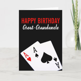 Great-Granduncle Poker Birthday Card