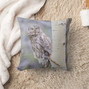 Great Gray Aspen Tree Branch Cushion