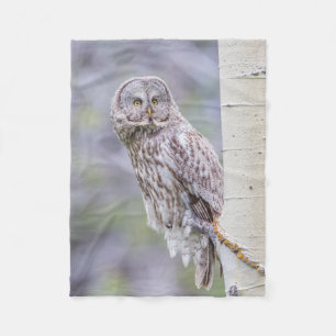 Great Gray Aspen Tree Branch Fleece Blanket