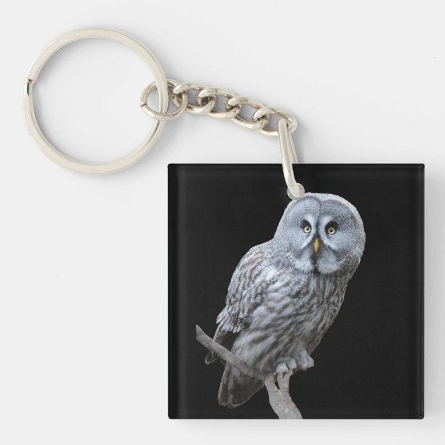Great Gray Owl Key Ring (Front)
