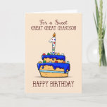 Great Great Grandson 1st Birthday, Sweet Blue Cake Card<br><div class="desc">A well-loved great great grandson will be turning one very soon. This card which has a blue cake on the front is meant to bring sweet birthday greetings and wishes to him. Send this to your grandson as this will also serve a keepsake card.</div>