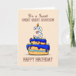 Great Great Grandson 3rd Birthday, Sweet Blue Cake Card<br><div class="desc">When he turns three,  your great great grandson deserves the sweetest greetings and message ever. With a sweet cake a colorful candies on the front,  this card does just that,  to bring sweet greetings and message for the celebrant on his 3rd birthday.</div>