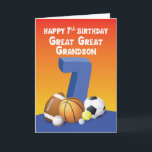 Great Great Grandson 7th Birthday Sports Balls Card<br><div class="desc">Make a memorable 7th birthday celebration for a great great grandson who is also a sports lover enthusiast. You just give him this sports related card to greet him on his special day and you will surely see the sparkle in his eyes when he get this.</div>