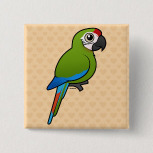 Great Green Macaw 15 Cm Square Badge
