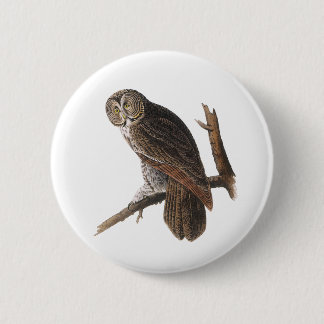 Great Grey Owl 6 Cm Round Badge