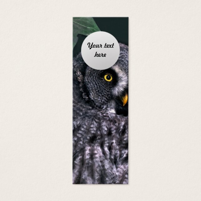 Great Grey Owl Custom Bookmark (Front)