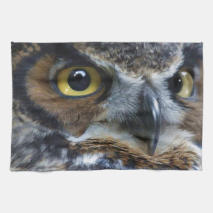 Great Grey Owl Eyes Wildlife Tea-Towel Tea Towel