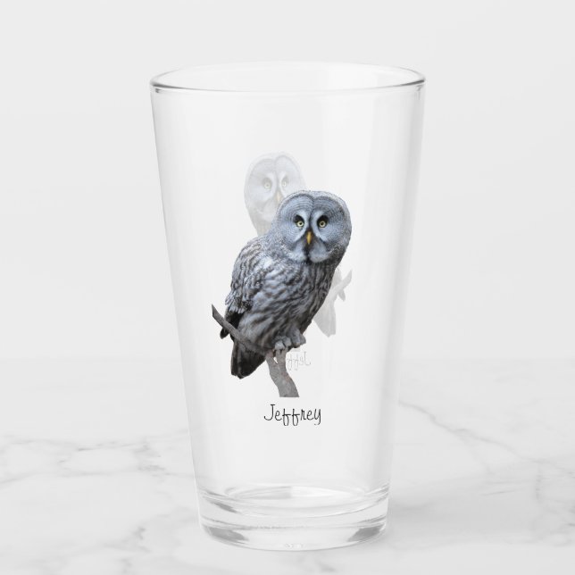 Great Grey Owl Glass (Front)