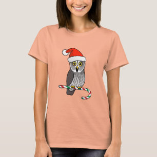 Great Grey Owl Santa T-Shirt