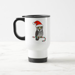 Great Grey Owl Santa Travel Mug