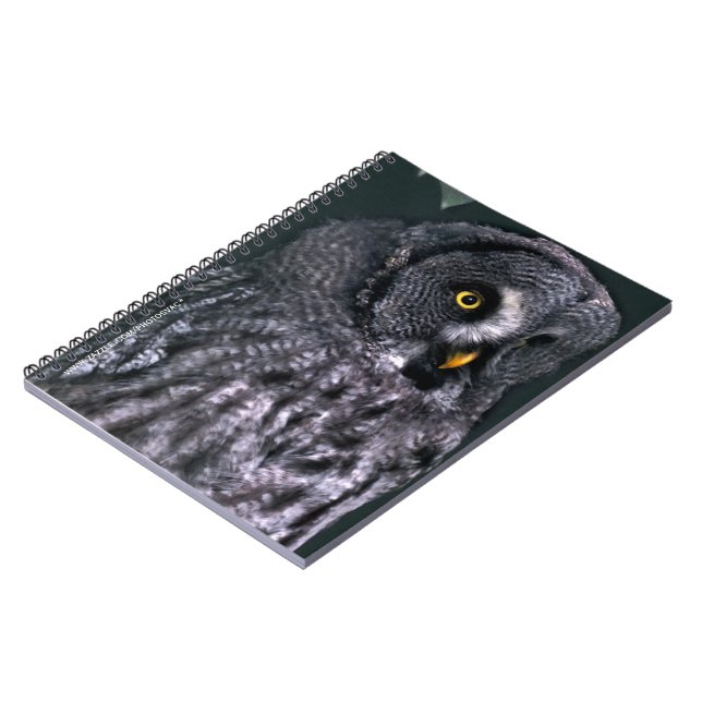 Great Grey Owl Spiral Notebook (Left Side)