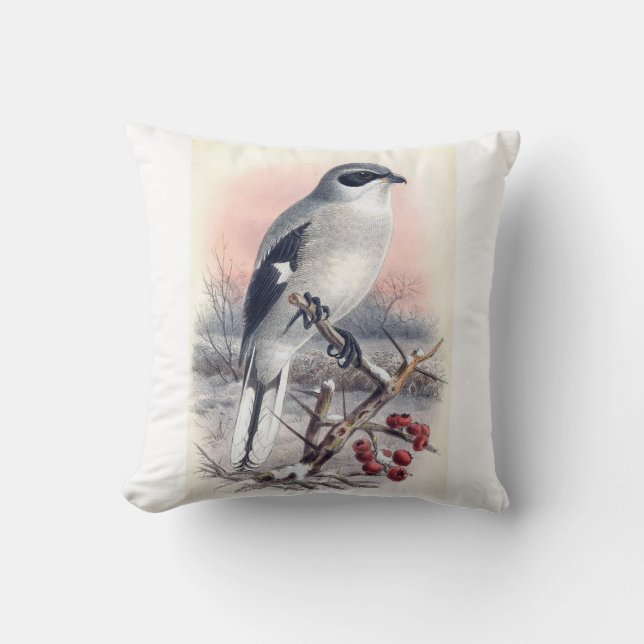 Great grey shrike Bird Pillow (Front)