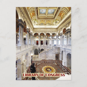 Great Hall, Library of Congress, Washington, DC Postcard