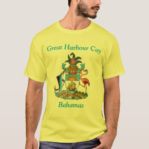 Great Harbour Cay, Bahamas with Coat of Arms T-Shirt