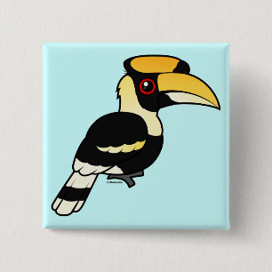Great Hornbill 15 Cm Square Badge