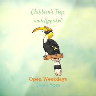 Great hornbill bird cartoon illustration