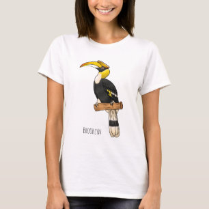 Great hornbill bird cartoon illustration T-Shirt