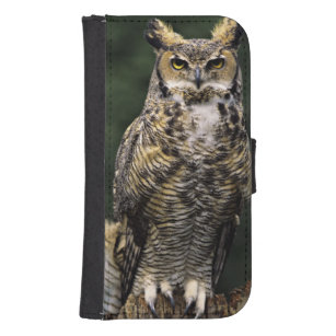 Great Horned Owl (Bubo virginianus), full body Samsung S4 Wallet Case