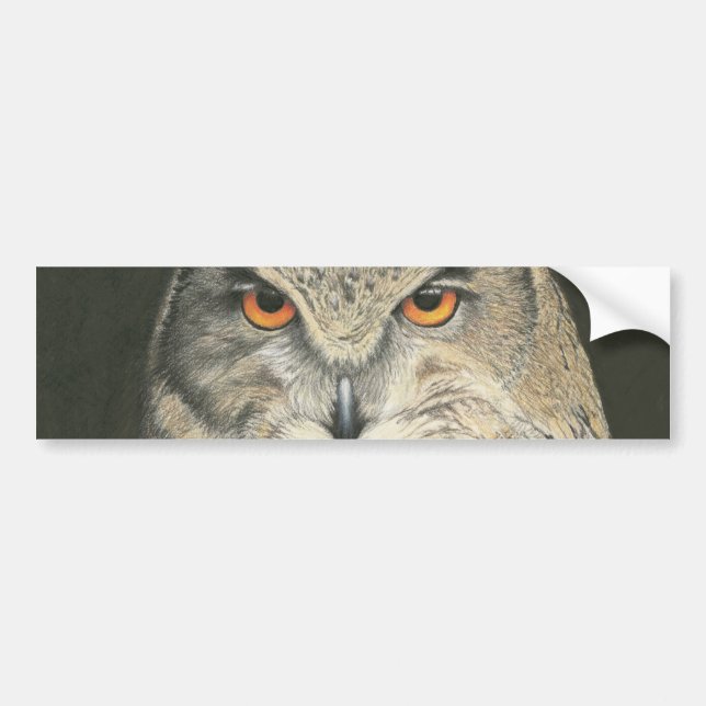 Great Horned Owl Bumper Sticker (Front)