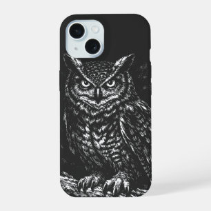 Great Horned Owl — by BurnsInHell iPhone 15 Case