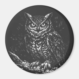 Great Horned Owl — by BurnsInHell Magnet