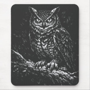 Great Horned Owl — by BurnsInHell Mouse Pad
