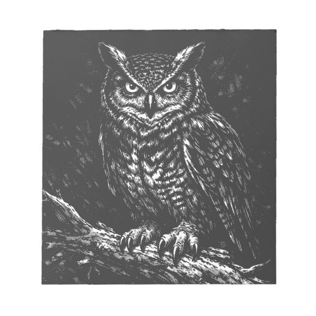 Great Horned Owl — by BurnsInHell Notepad (Front)