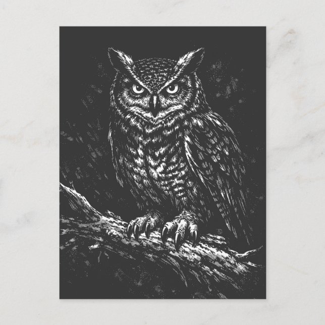 Great Horned Owl — by BurnsInHell Postcard (Front)