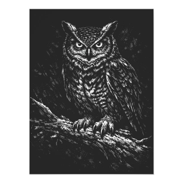 Great Horned Owl — by BurnsInHell Poster (Front)