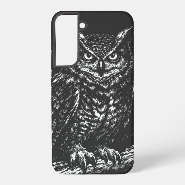 Great Horned Owl — by BurnsInHell Samsung Galaxy S22+ Case (Back)