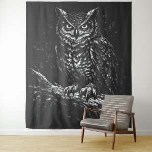 Great Horned Owl — by BurnsInHell Tapestry