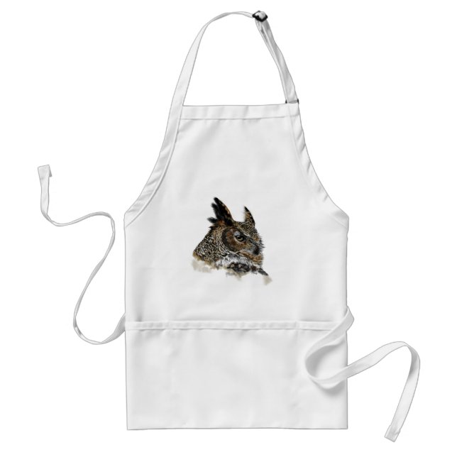 Great Horned Owl Drawing Standard Apron (Front)