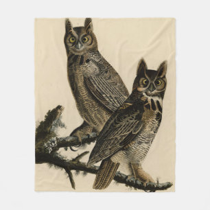 Great Horned Owl from Audubon's Birds of America Fleece Blanket