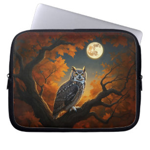 Great Horned Owl in Autumn Laptop Sleeve