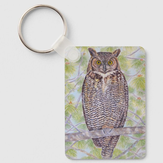 Great Horned Owl Key Ring (Front)