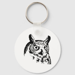 Great Horned Owl Logo Key Ring