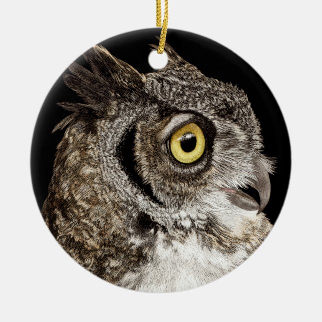 Great-horned Owl Ornament - "Bella" (Front)