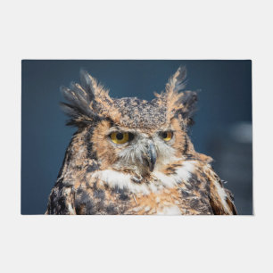 Great Horned Owl Portrait Doormat