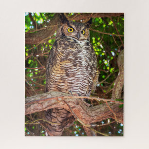 Great Horned Owl Puzzle Forest Wildlife Art