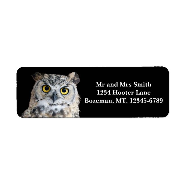 Great Horned Owl Return Address (Front)