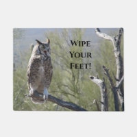 Great Horned Owl Says Wipe Your Feet!
